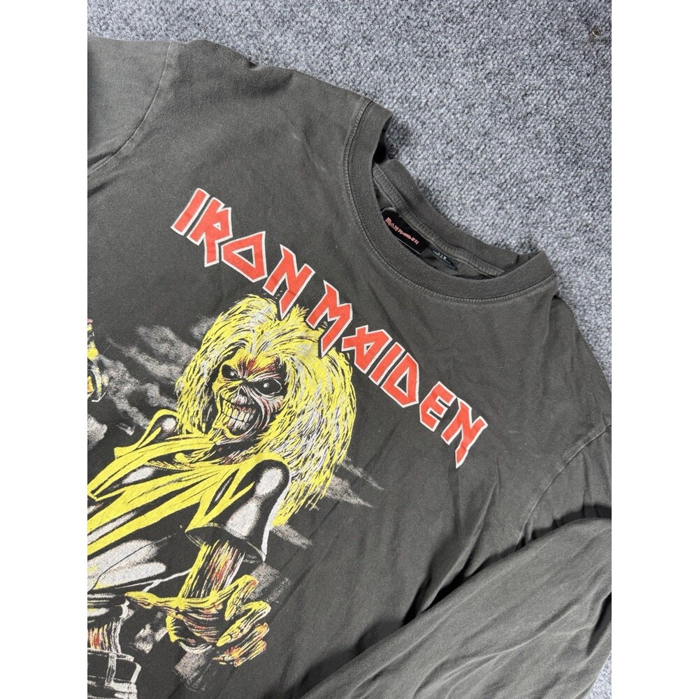 Iron Maiden Official Long Sleeve Shirt Mens L Black Killers Graphic Tee Distress